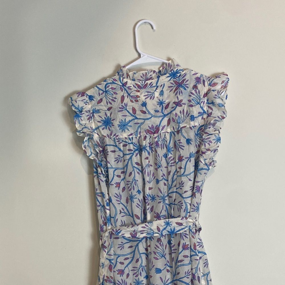 XIRENA April Ruffle Sleeves Dress In Ivory Blue Size M - Picture 7 of 8